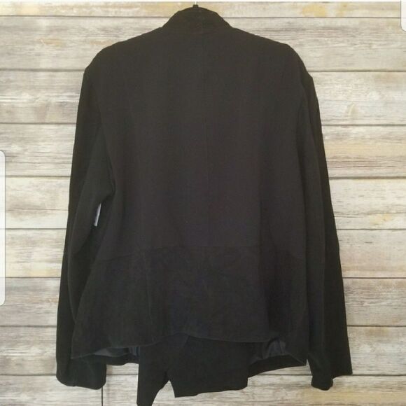 Bernardo Waterfall Leather Suede Jacket Plus Size 3X - Picture 5 of 6